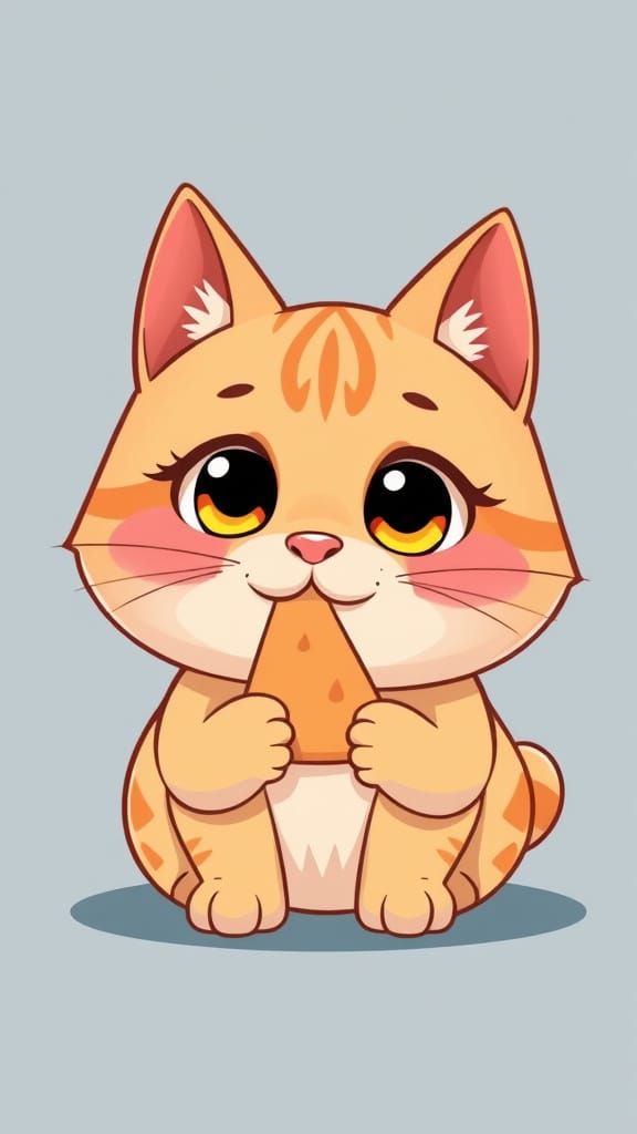 Charming Cartoon Cat in Q-Cute Style