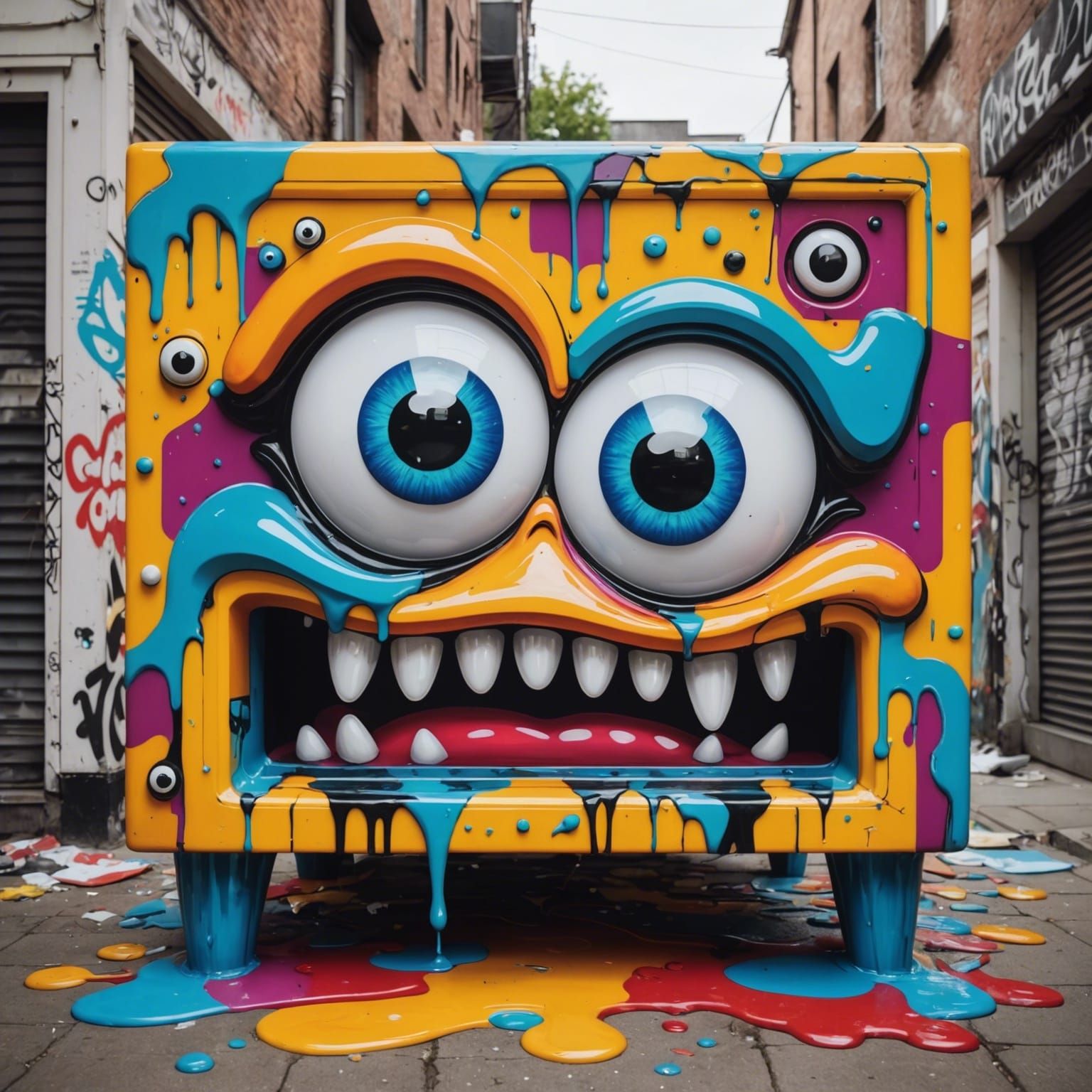 Googly-Eyed Furniture in Goofy Graffiti Art House