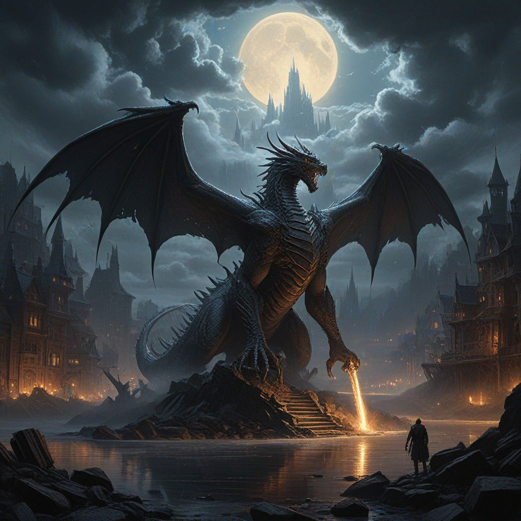 Epic Fantasy Clashes: Ancalagon Confronts Earendil in Celest...