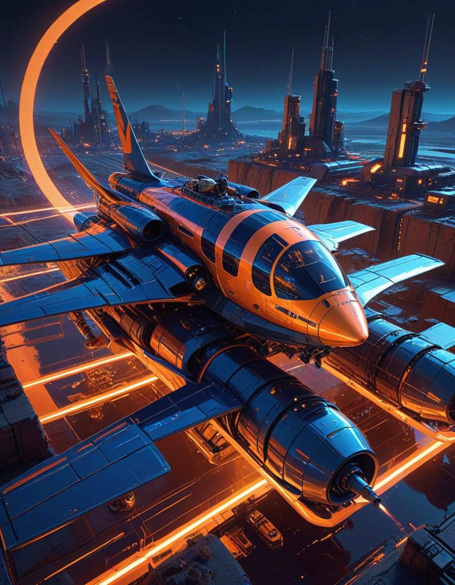 Epic Industrial Metropolis Reaches for the Stars in Neon-Lit...