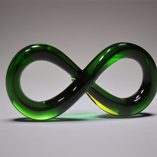 Three Dimensional Glass Infinity Symbol with Oil Bubbles