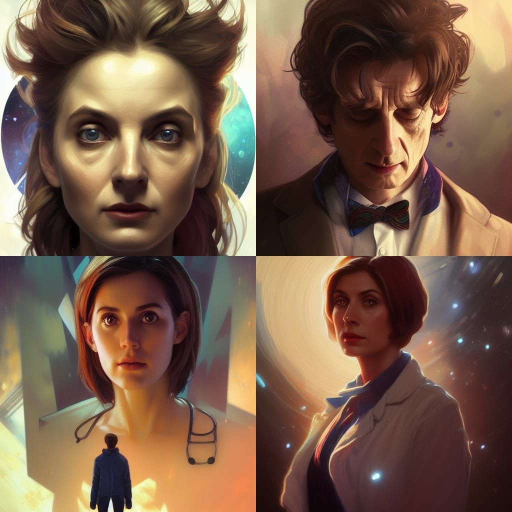 Doctor Who Portrait in Art Nouveau Style