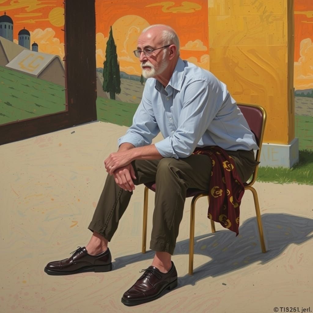 Vibrant Abstract Tapestry in the Spirit of Basquiat and Poll...