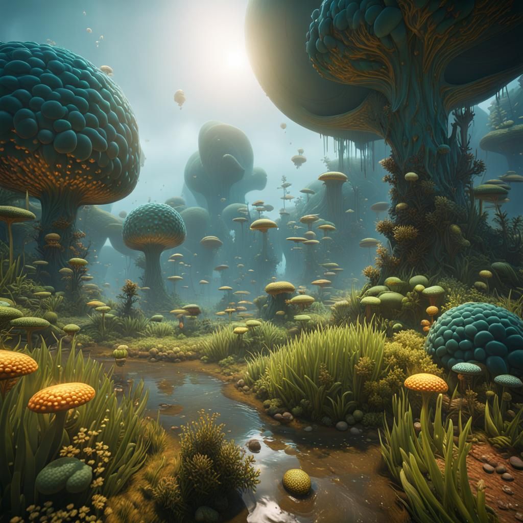 Detailed Amoeba Proteus in 3D Cinematic Style