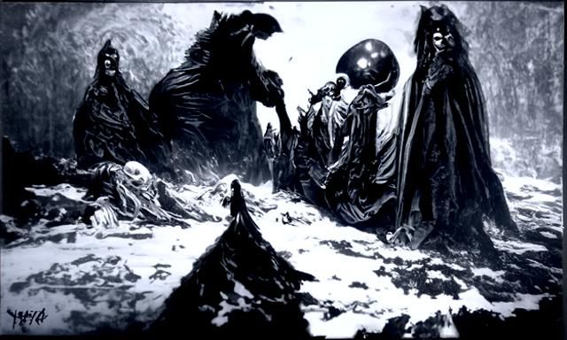 Dark Side Moon in Gothic Horror Style