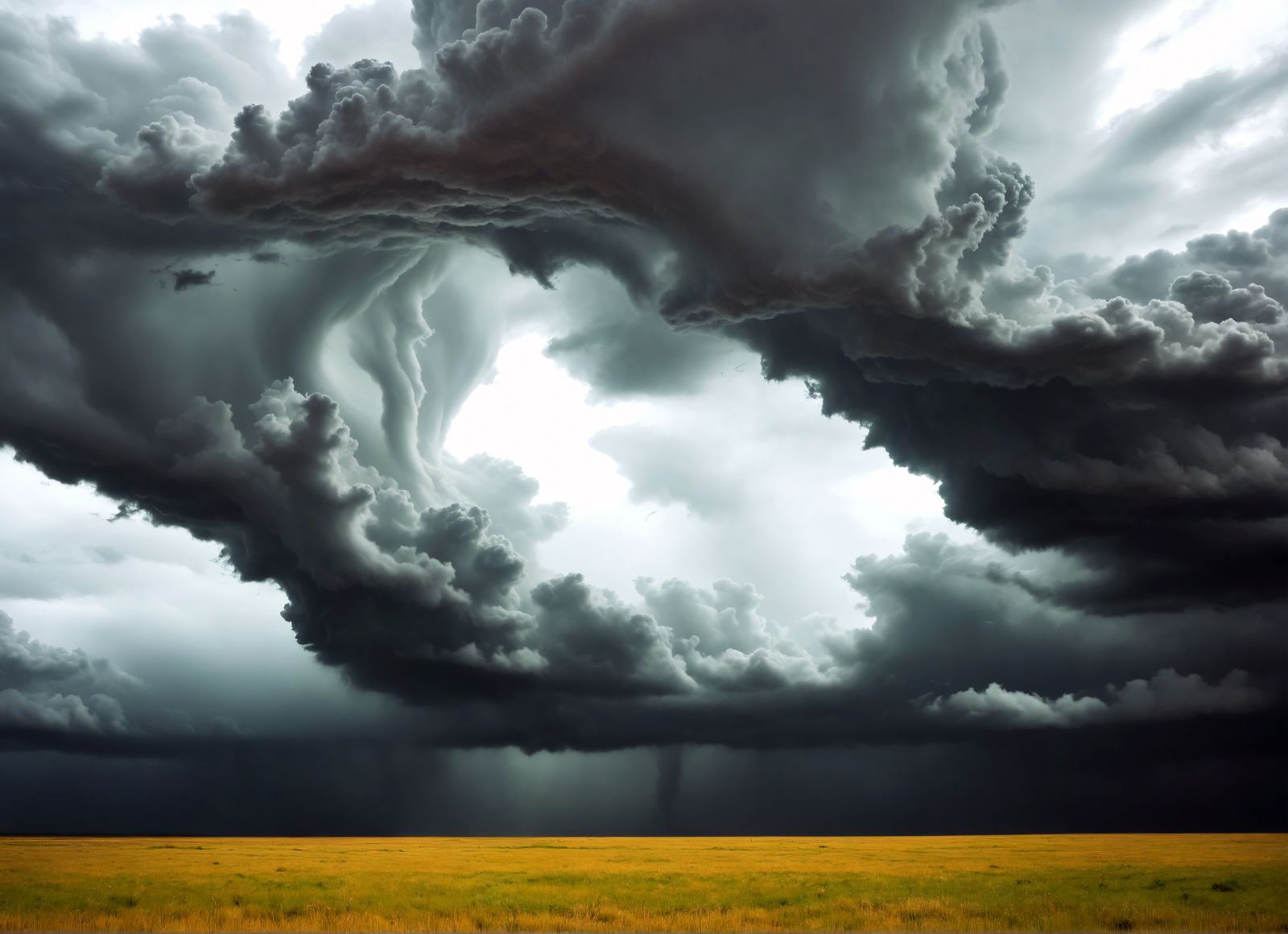 Stormy Prairie Tornado in Matte Style