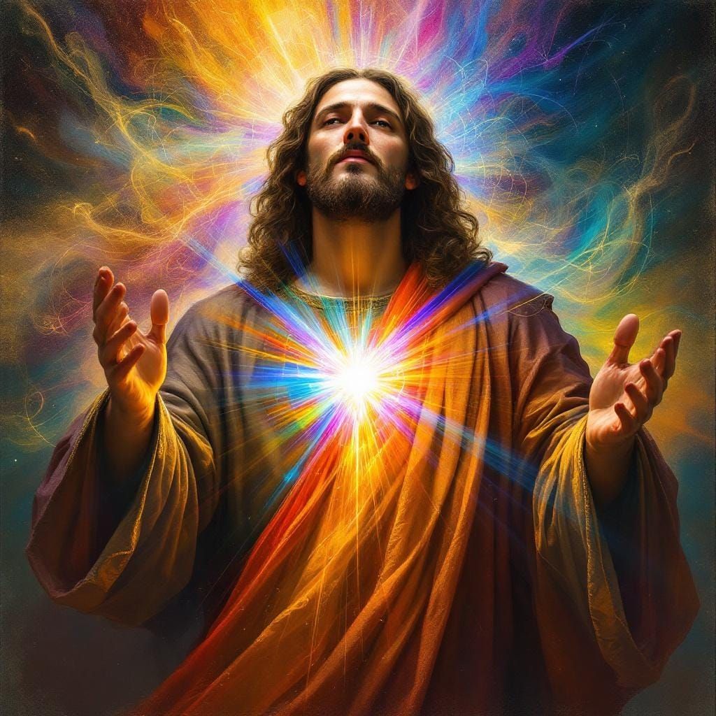 Radiant Jesus with Sacred Heart in Classical Style