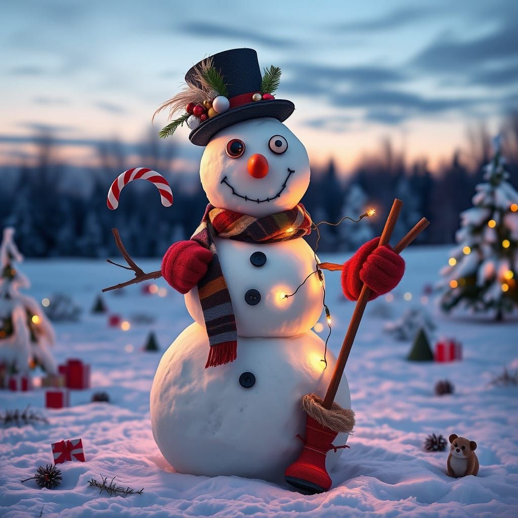 Whimsical Winter Wonderland Snowman