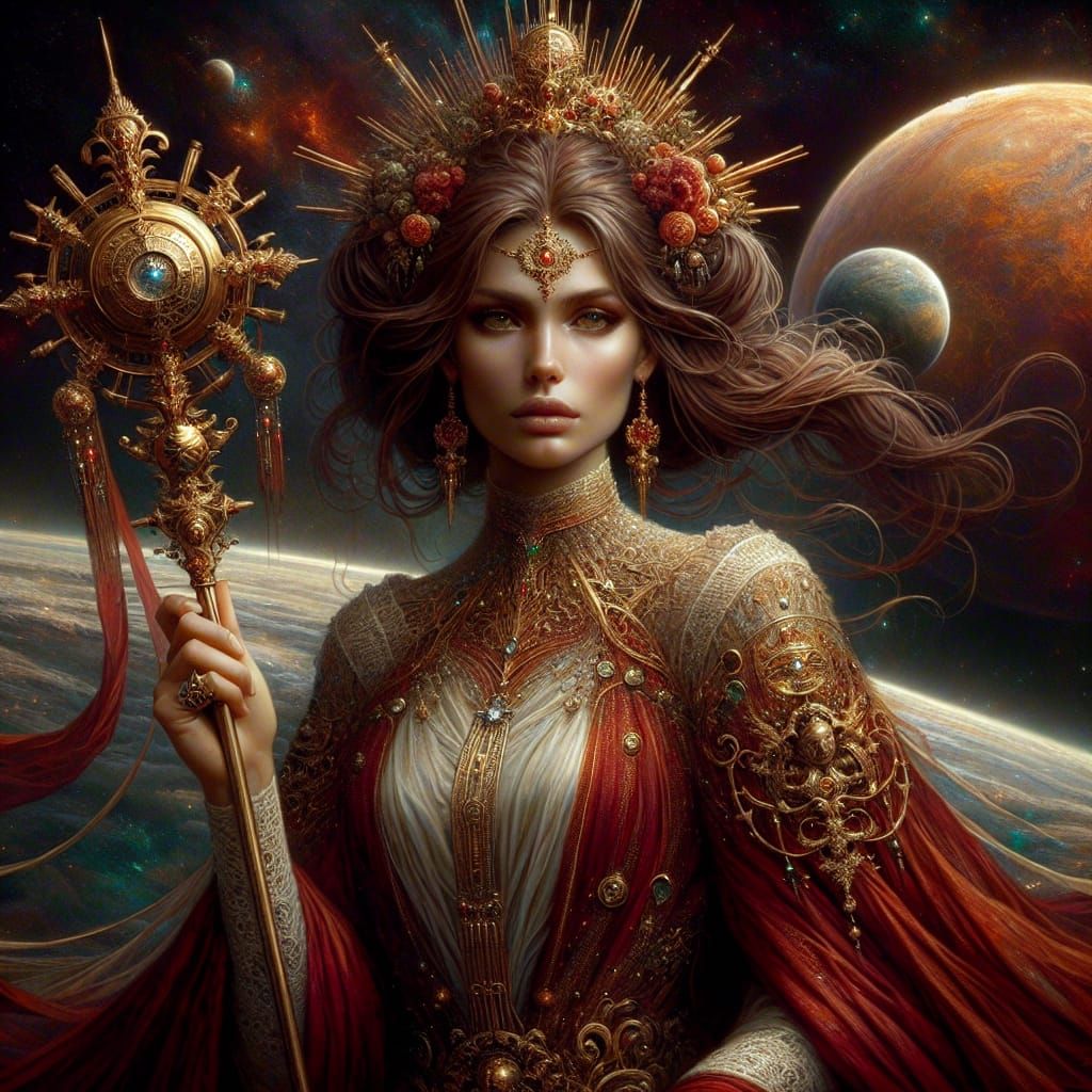 Žiezdrė: Lithuanian Goddess of Mars in Digital Painting