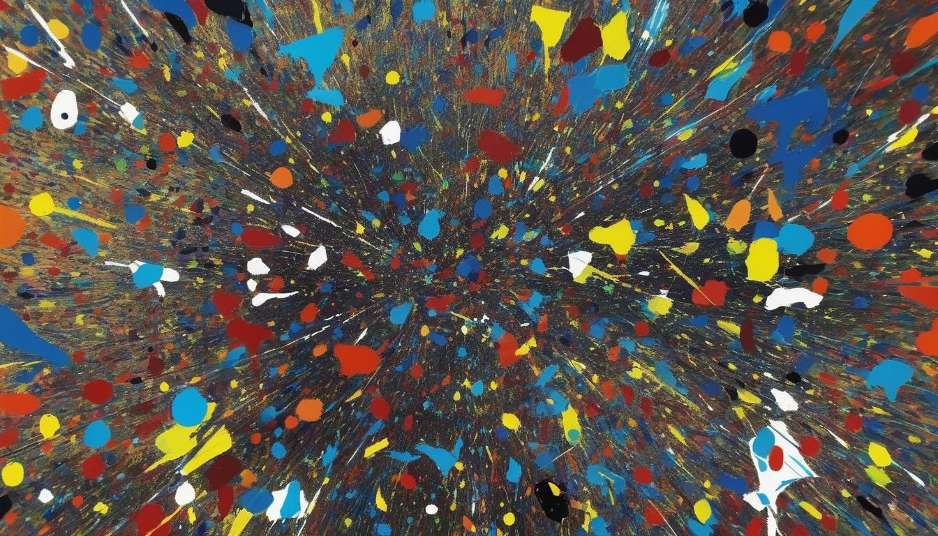 Abstract Composition with Complementary Colors and Fine Deta...