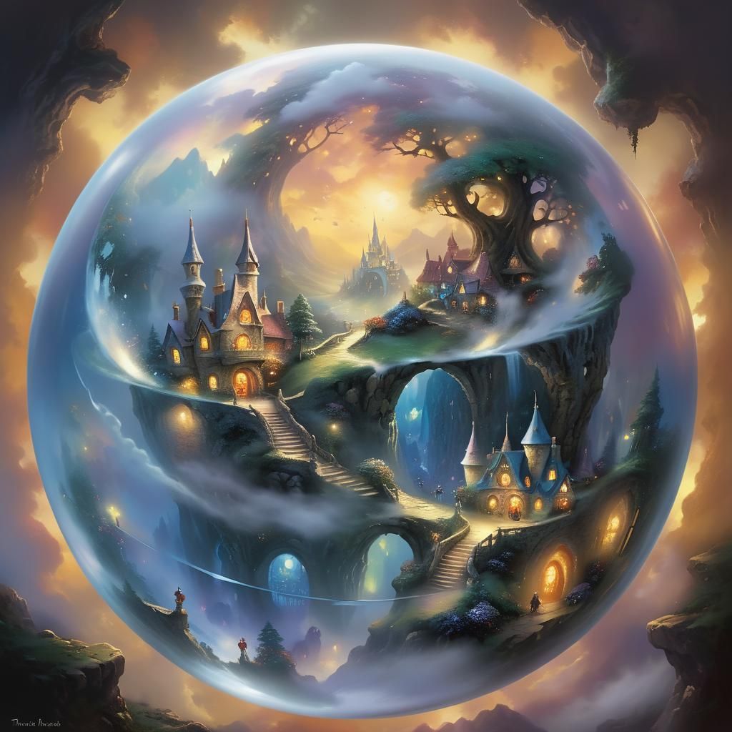 Ethereal Fantasyland Inside Glass Sphere
