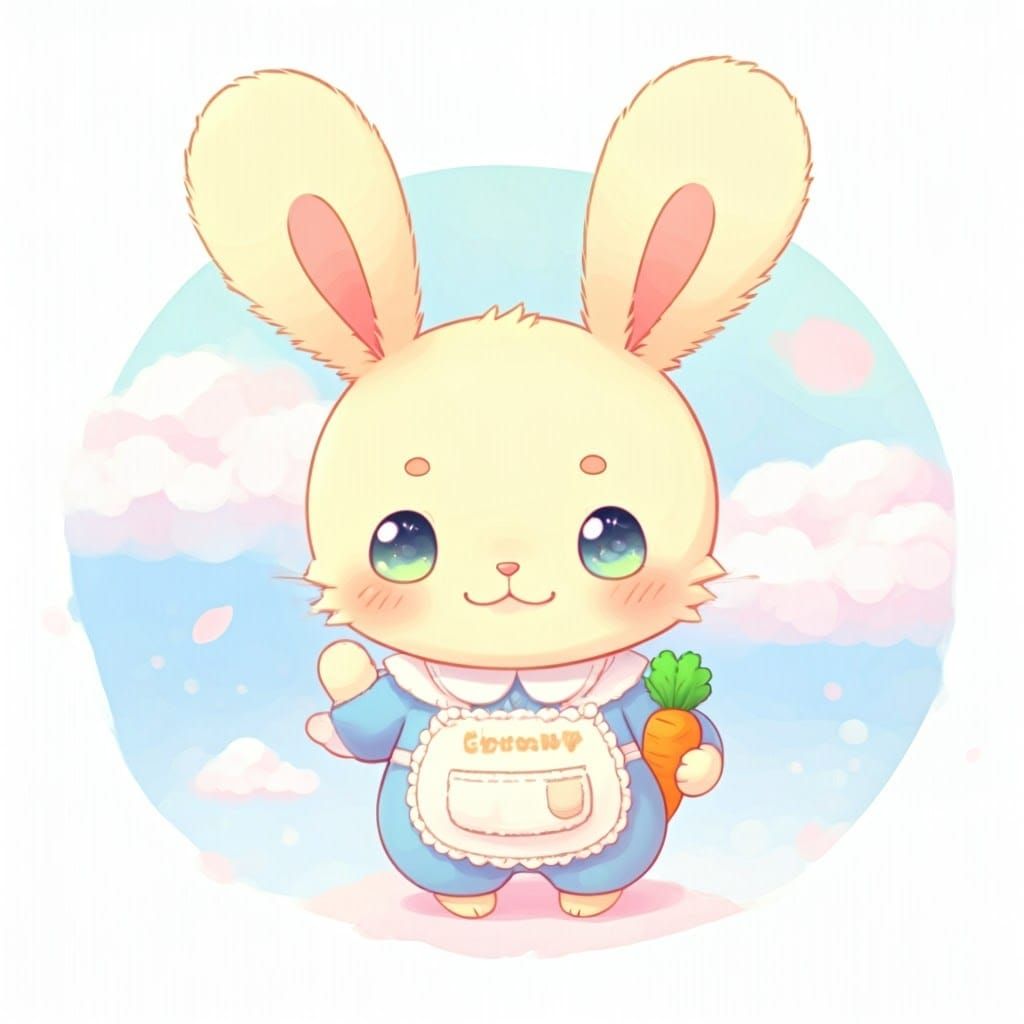 Charming Anime Bunny in Pastel Paradise