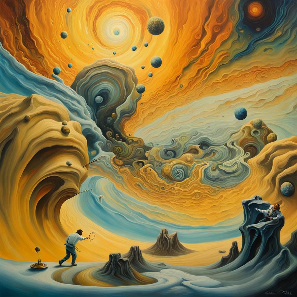Surreal Space Physicist's Dream of Io as Oil Painting