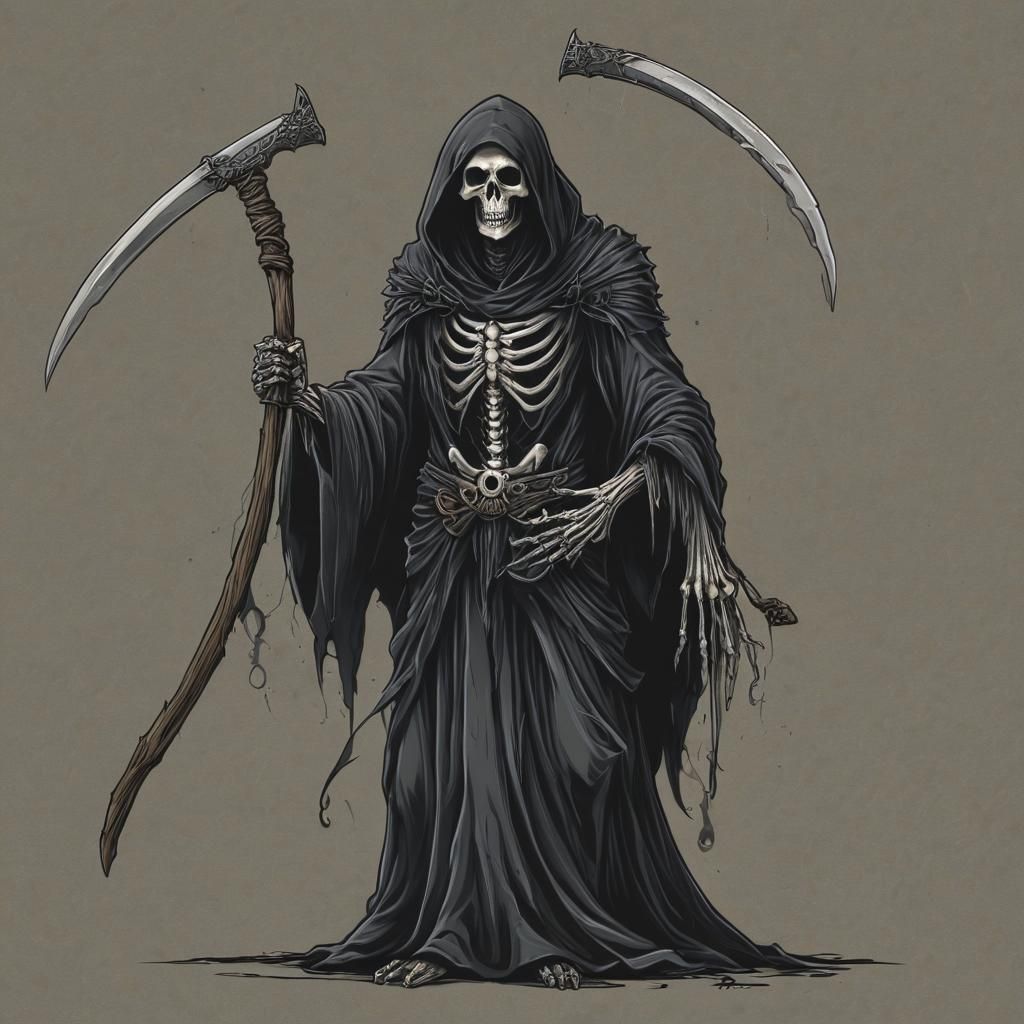 Classic Grim Reaper Figure in Darkness