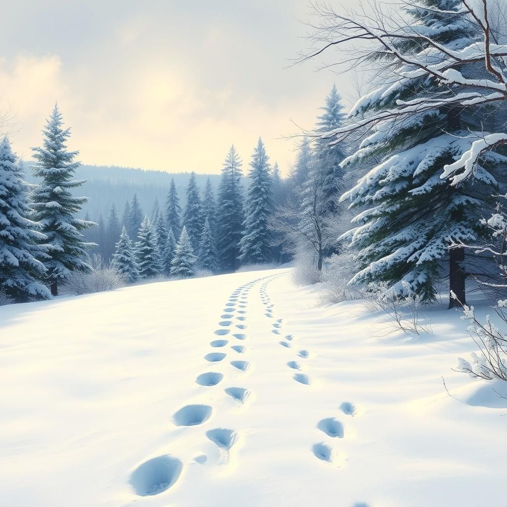 Footprints in the snow