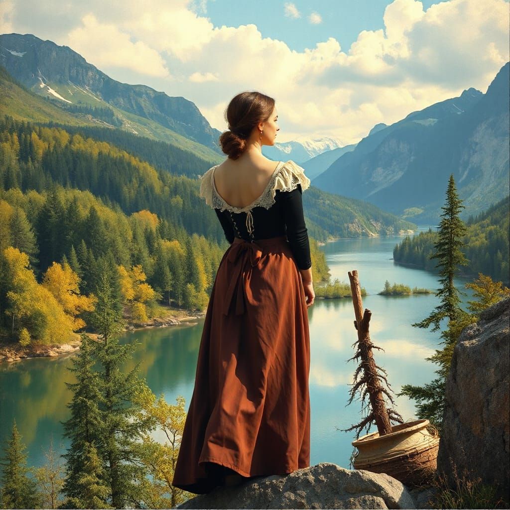 Hudson River Woman in Fractured Poster Art