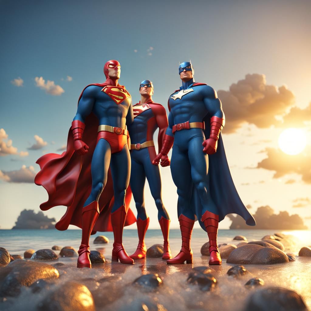 Superheroes on Vacation.