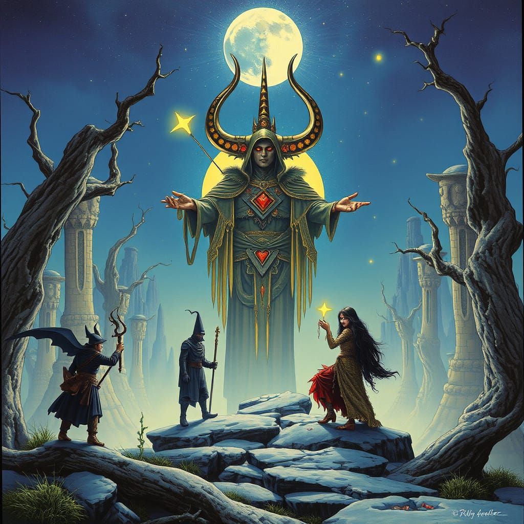 Surreal Image of a Witchpunk Musician in a Fantasypunk Aesth...