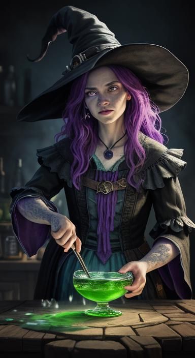 Witches Brew Potion: Hyperrealistic Splash Art