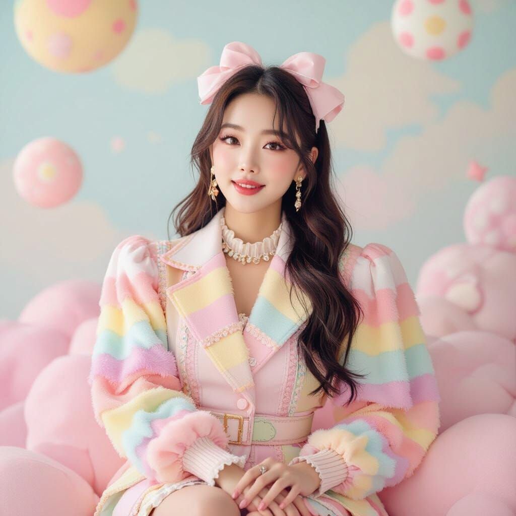 Pastel Pop Idol Portrait in Pop Surrealist Style