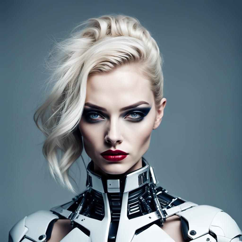 Futuristic Cyborg Vogue Supermodel: Digital Photography