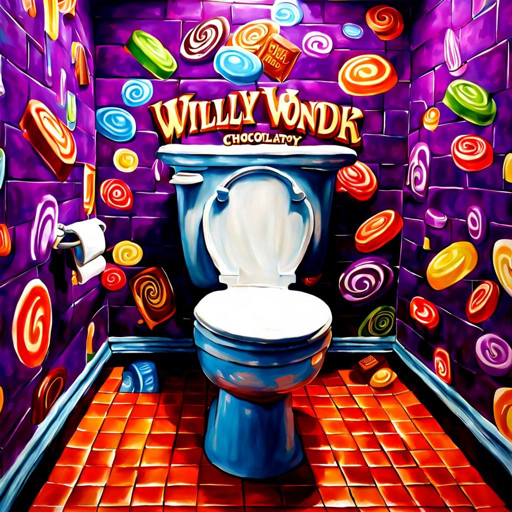 Willy Wonka Chocolate Factory Toilet: Photorealistic Design