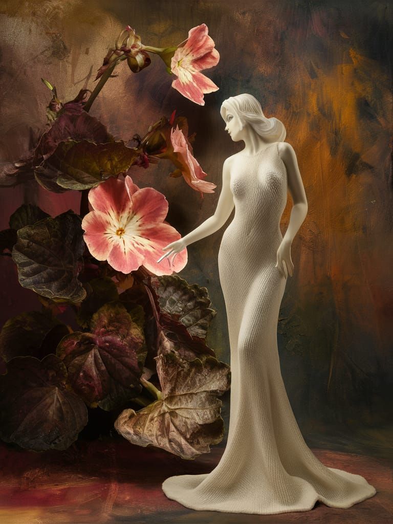 ThermoFluid Sculpture with Begonia Rex Photoflowering