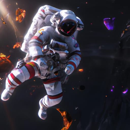 Astronaut Floating in Space: A Dark Fantasy Masterpiece