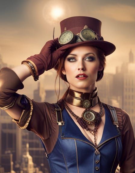 Steampunk Scene with Mechanical Details