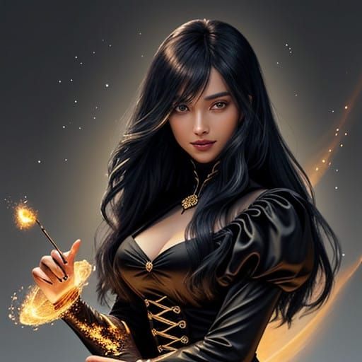 Sultry Goddess in Fiery Minidress, Illuminated by Dawn's Glo...