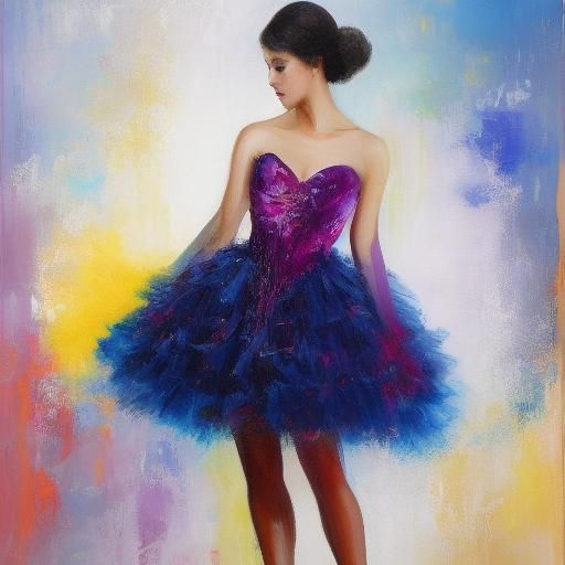 Anime Ballerina in Tulle Dress with Candlelight