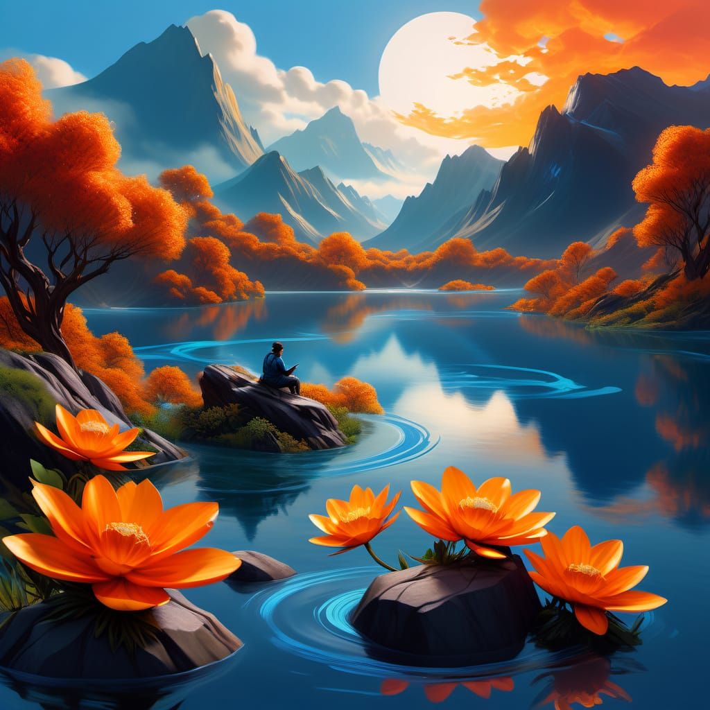 Fantasy Poet in Majestic Nature