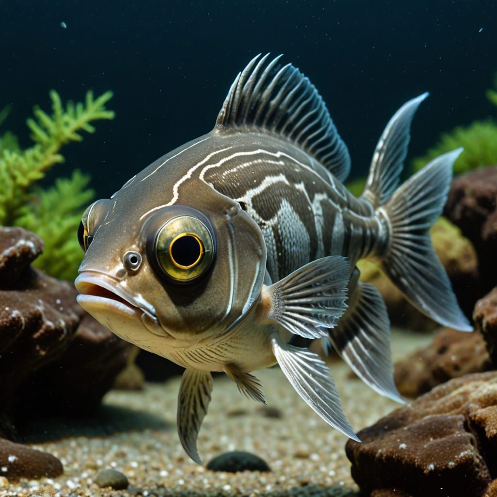 Pseudobathylagus milleri, stout blacksmelt, also  called the owlfish, due to its large eyes relative to its body