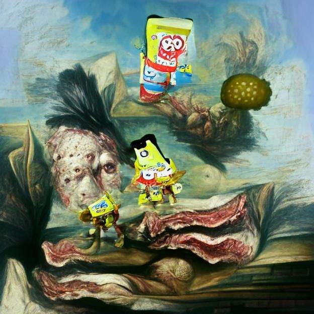 Spongebob Squarepants in the Style of Goya