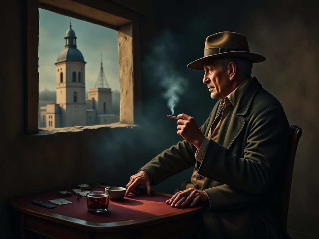 A Weary Gambler in a Smoke-Filled Room