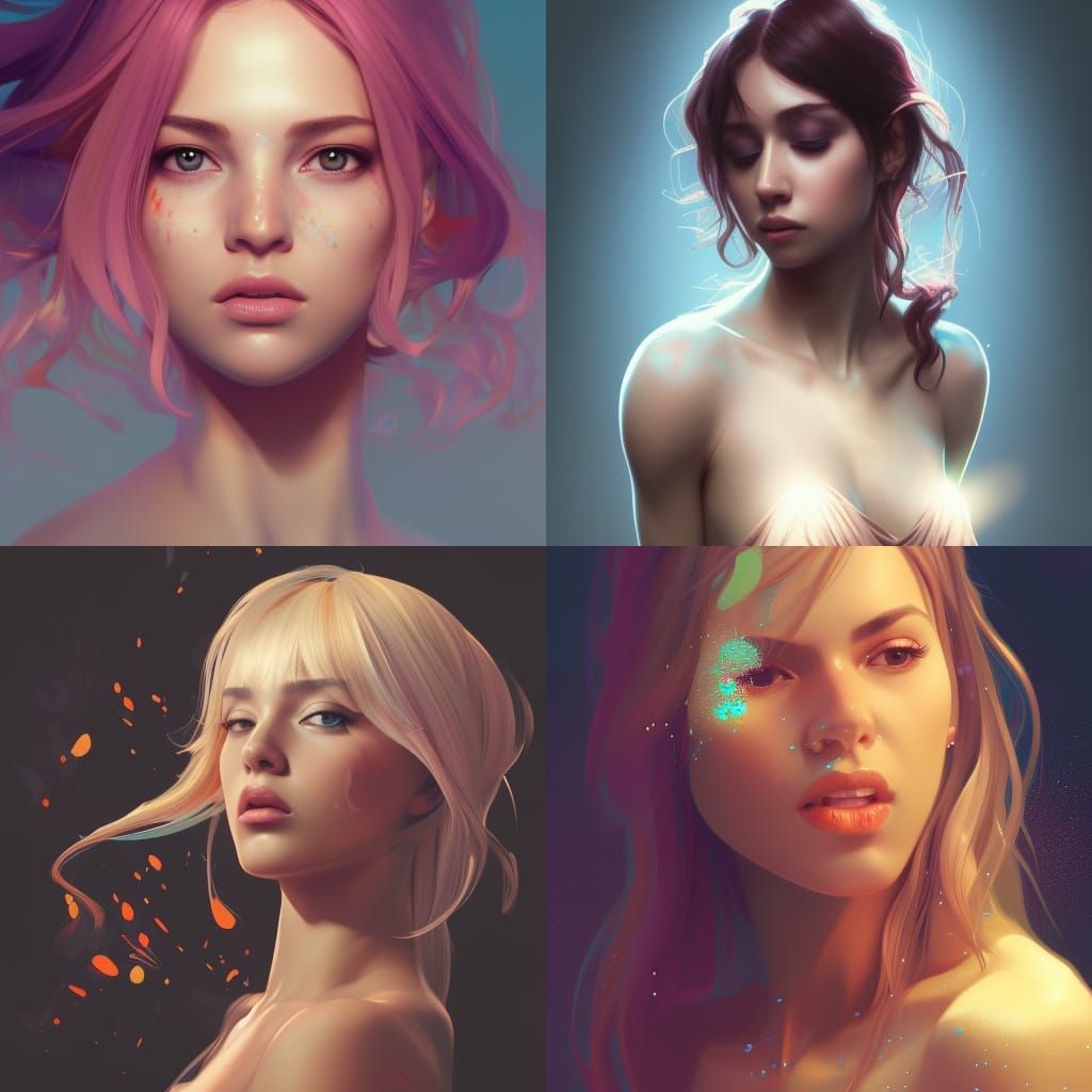 Pop Star Portrait in Hyperdetailed Digital Art Style