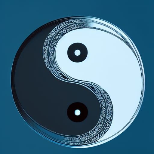 Yin Yang Symbol in 3D Paper Cut Art