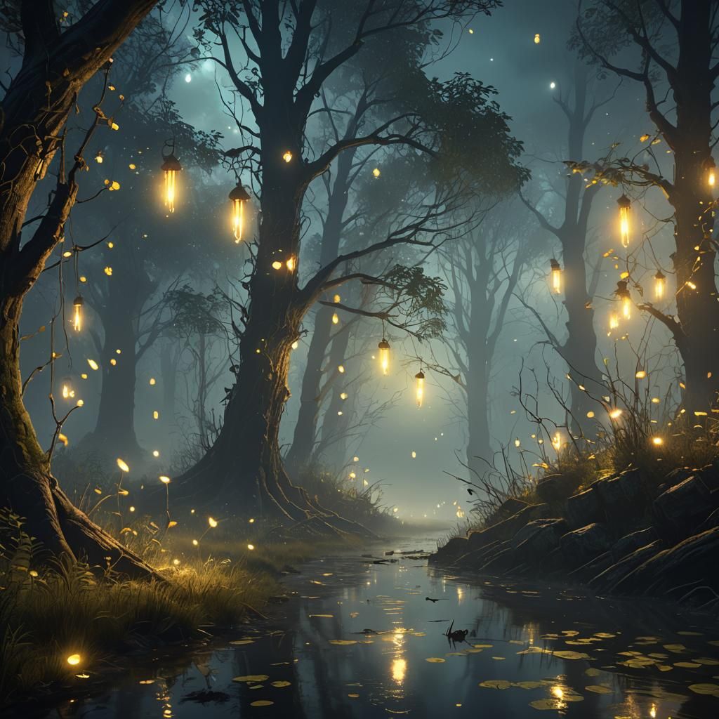 Fantastical Fireflies Emerge from Deep Fog