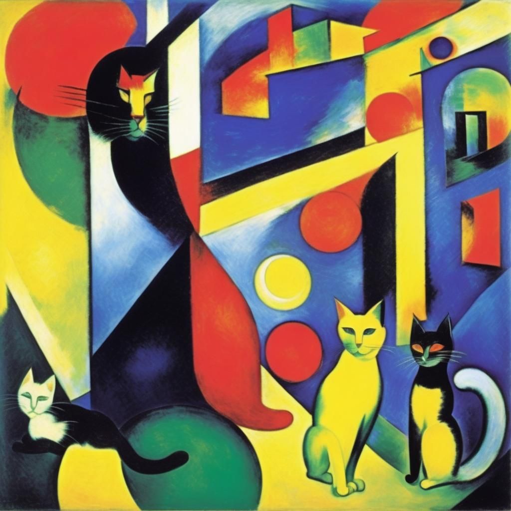 Glowing Cat in Expressionist Style