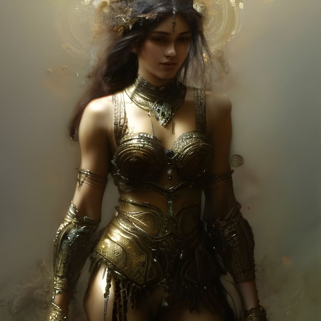 Ornate Warrior Princess in Hyperrealistic Style