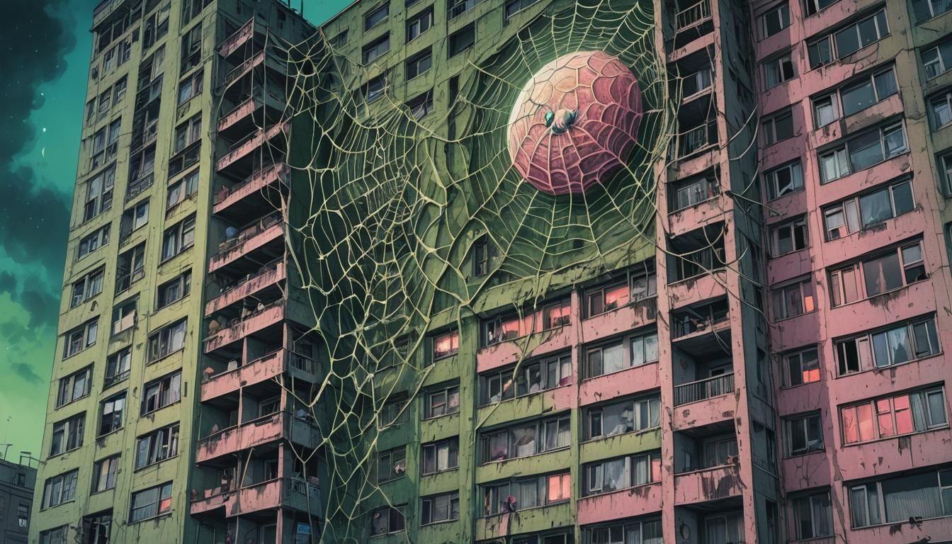 Chernobyl Moon Spiders in Polish Comic Art Style