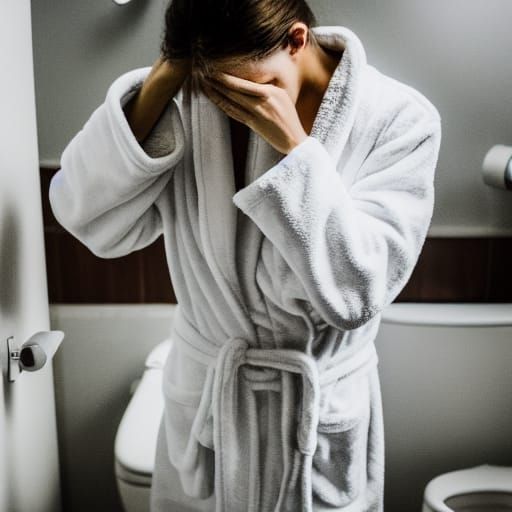 Disturbing Image of a Woman Violently Sick