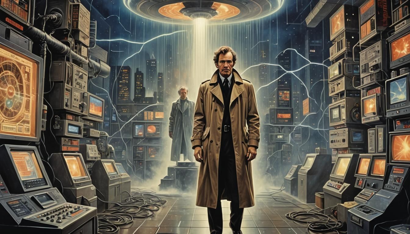 Cosmic Encounter in Retro Sci-Fi Comic Art