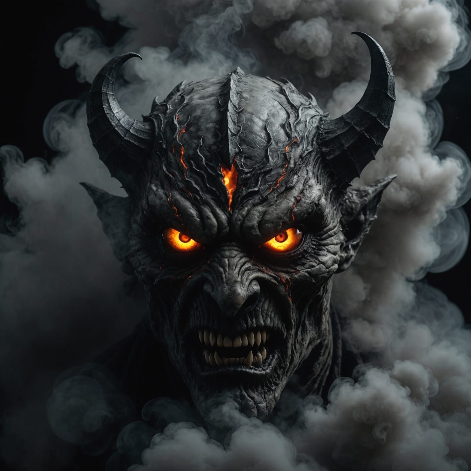 Demonic Eyes in Smoky Dark Academia Style