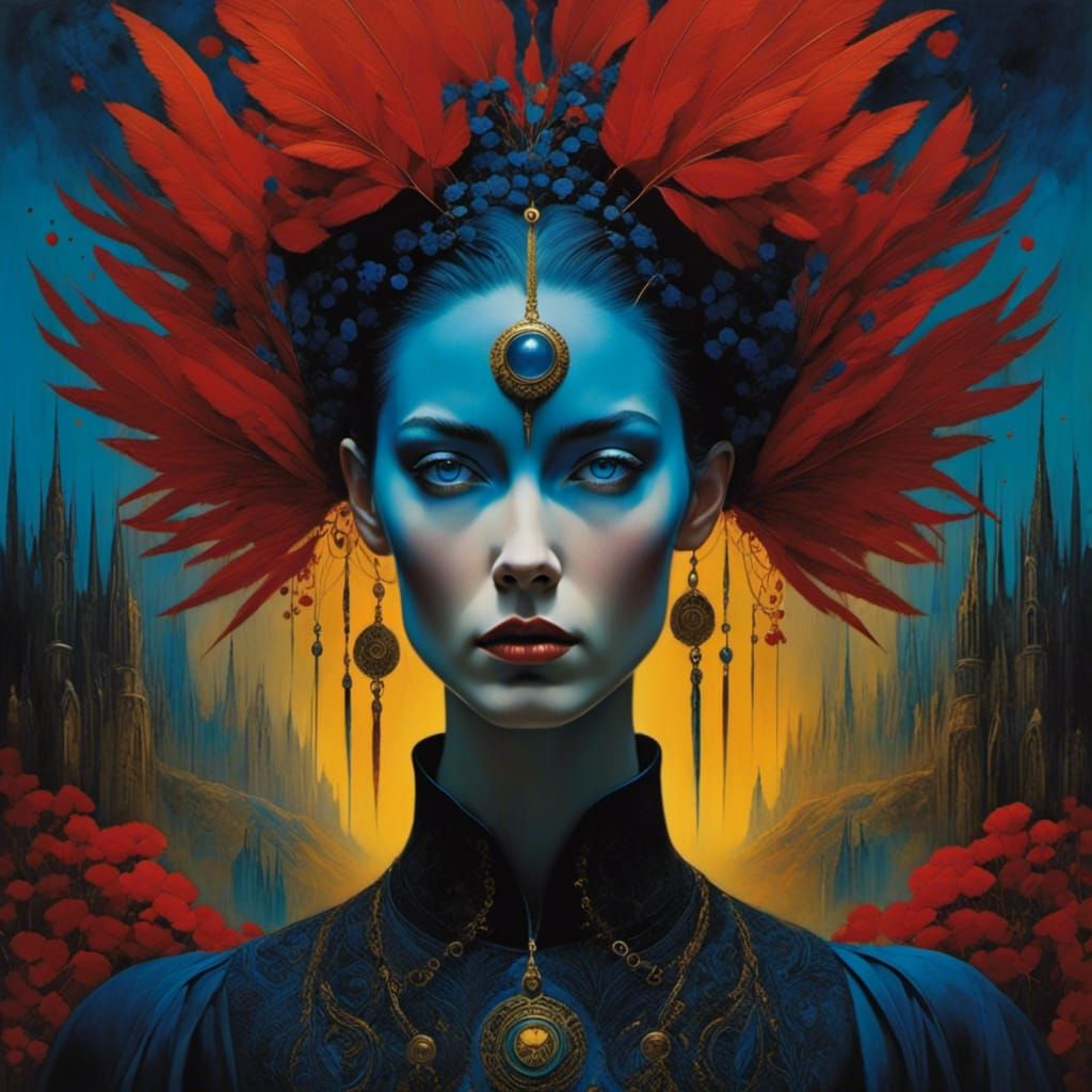 Abstract Beauty in Detailed Matte Painting Style