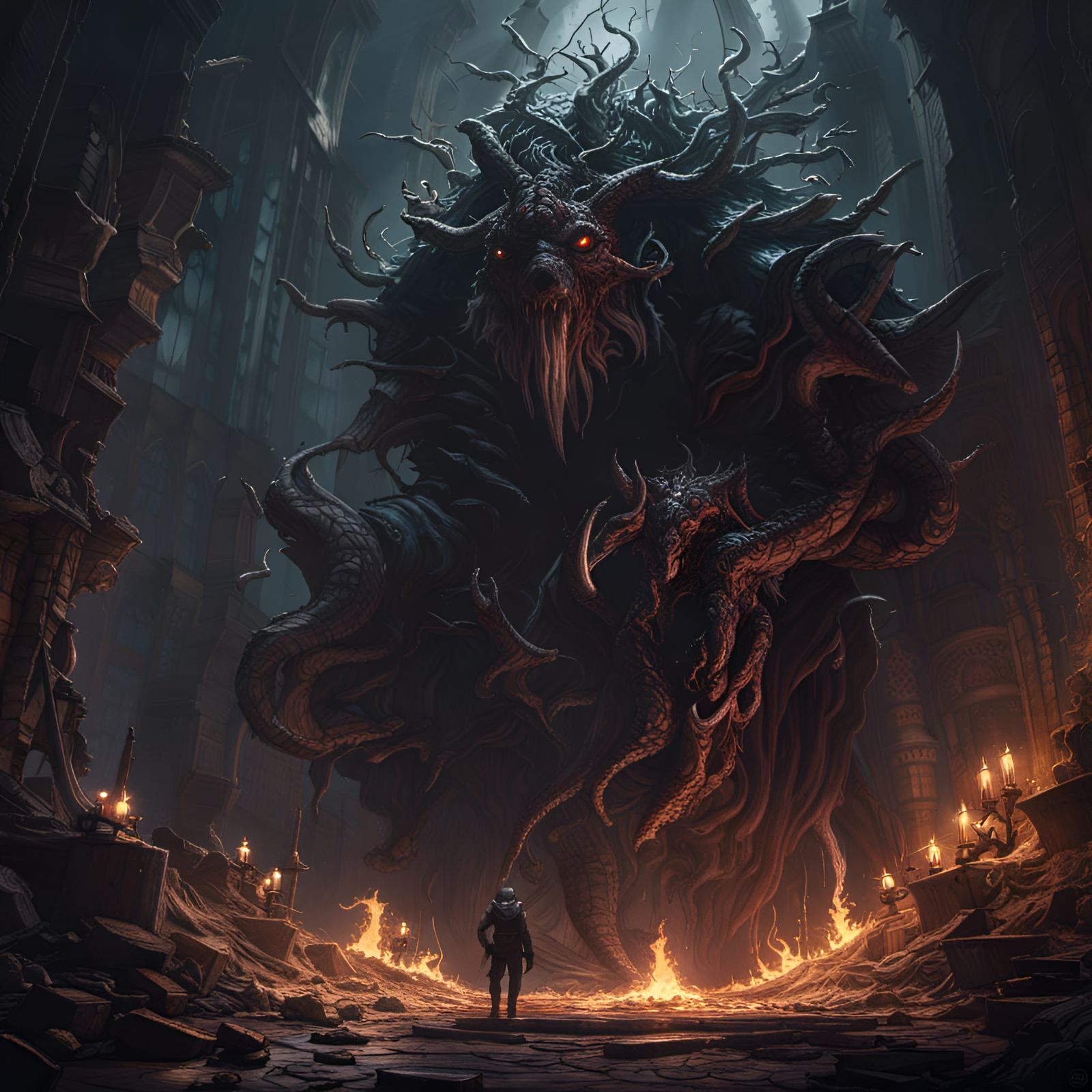 Dark Fantasy Art of Inner Fear in 8k