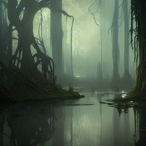 Dark Fantasy Swamps in Unreal Engine Style
