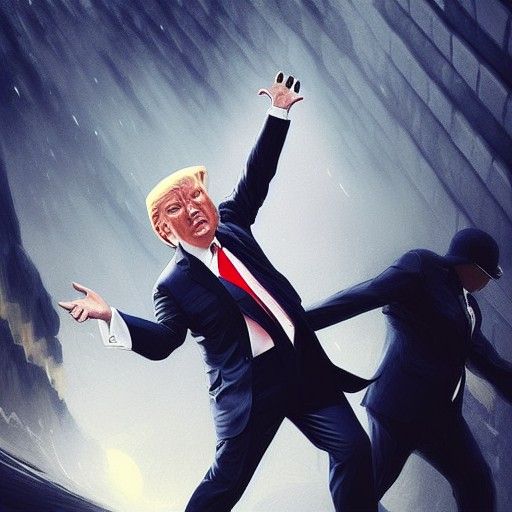 Donald Trump Moonwalks Away: Hyper-Realistic Digital Art