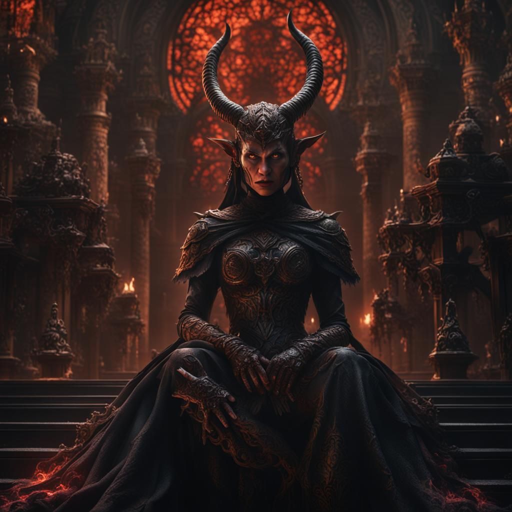 Sinister Female Devil in a Dramatic Digital Painting