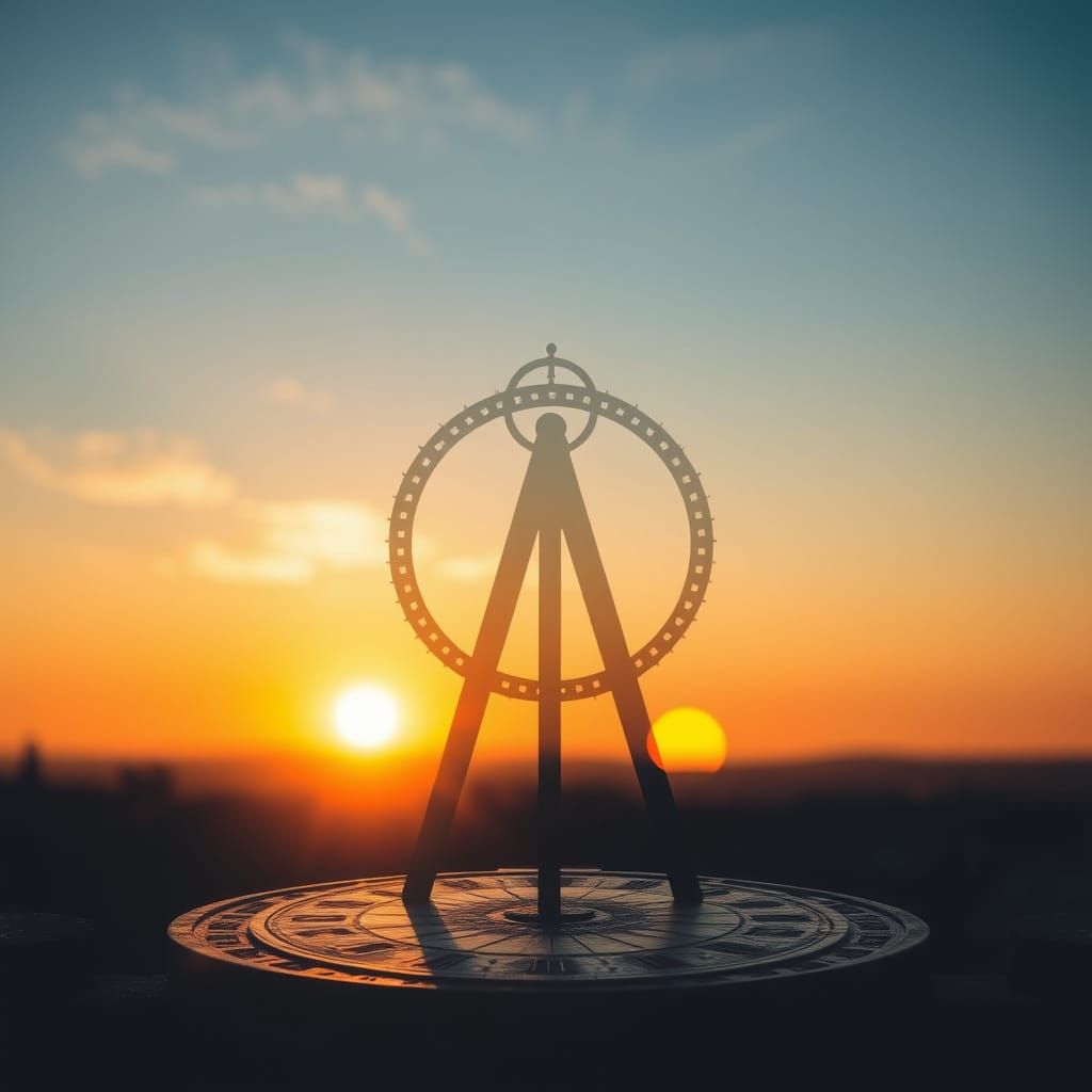 Timeless Sundial Captures Duality of Setting and Rising Sun
